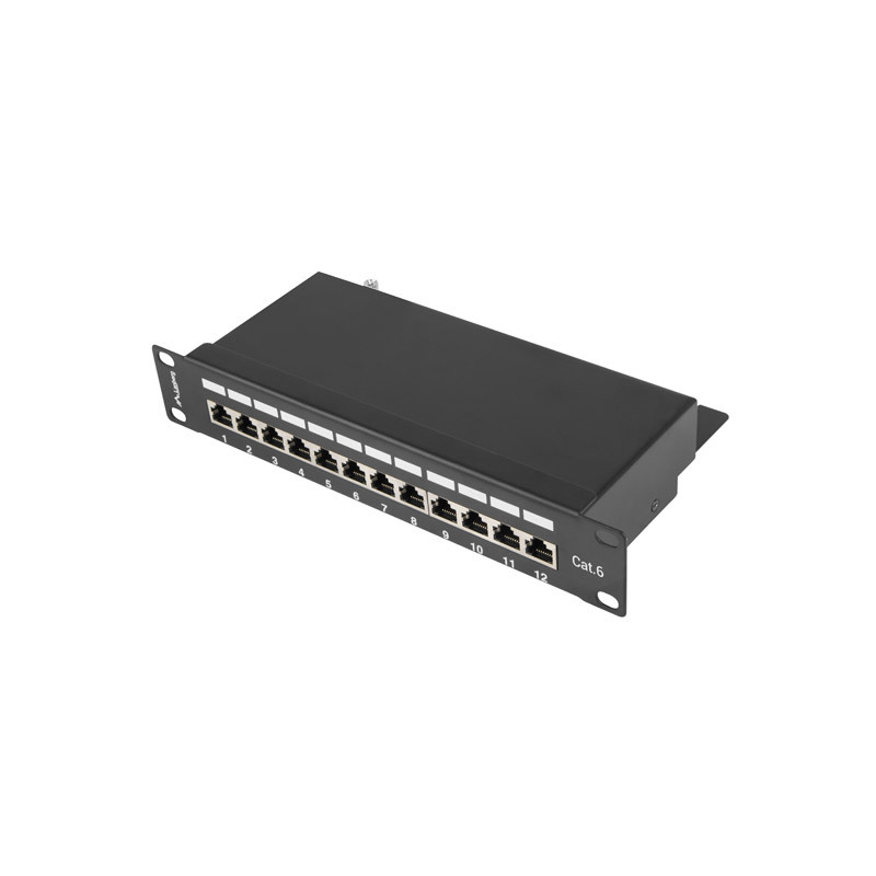 LANBERG PATCH PANEL 12PORT 1U 10'' CAT.6 FTP TIENE ČIERNY