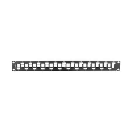 LANBERG 24PORTOVÝ PATCH PANEL S ORGANIZÉROM PRO KEYSTONE MODULY ČIERNY
