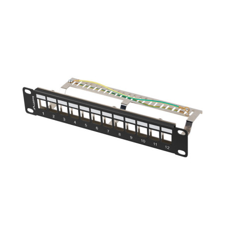 LANBERG PATCH PANEL 12 PORTOV 1U 19'' FTP PRO MODULY KEYSTONE ČIERNY V2