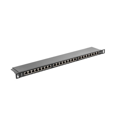 LANBERG PATCH PANEL 24 PORTOV 0,5U 19'' CAT.5E FTP TIENE ČIERNY