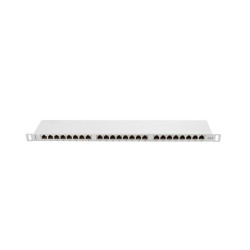 LANBERG PATCH PANEL 24 PORTOV 0,5U 19'' CAT.6 FTP TIENENÝ ŠEDÝ