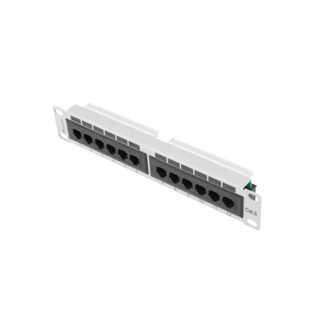 LANBERG PATCH PANEL 12PORT 1U 10'' CAT.6 UTP ŠEDÝ