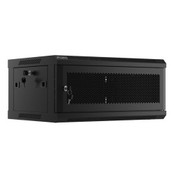 LANBERG RACKOVÁ SKRIŇA 19'' NÁSTENNÁ 4U/600X450 S PERFOROVANÝMI DVERAMI ČIERNA (PLOCHÉ BALENIE)
