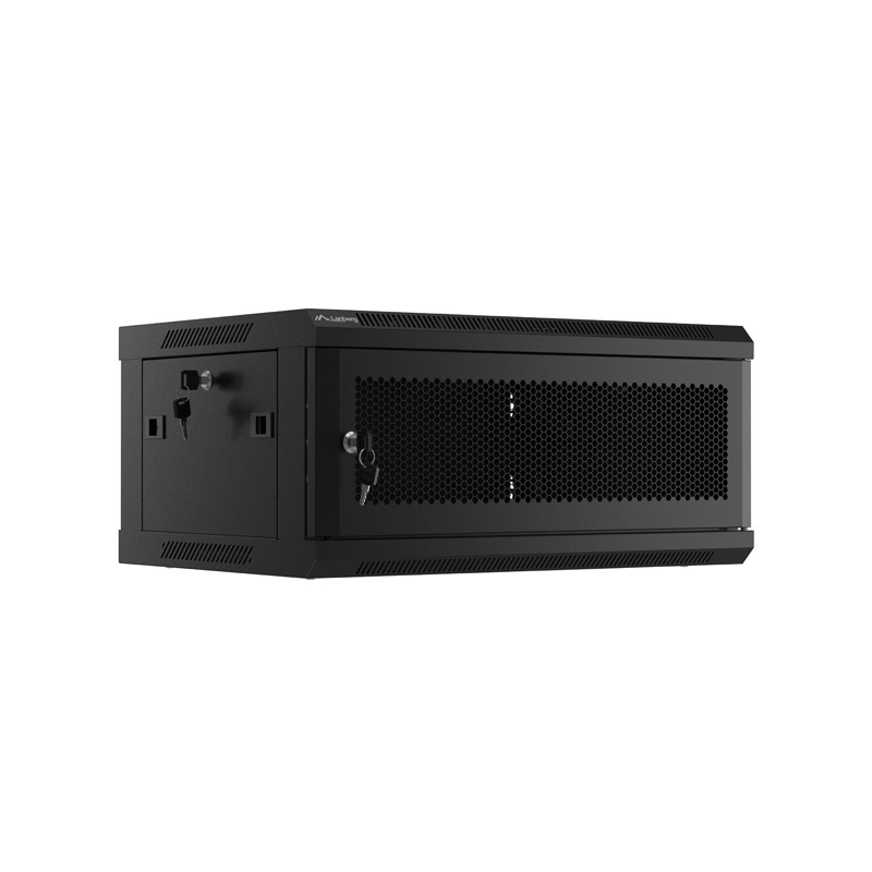 LANBERG RACKOVÁ SKRIŇA 19'' NÁSTENNÁ 4U/600X450 S PERFOROVANÝMI DVERAMI ČIERNA (PLOCHÉ BALENIE)