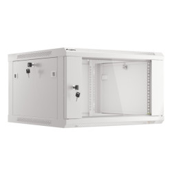 LANBERG 19'' RACKOVÁ SKRIŇA PRO MONTÁŽ NA STENU 6U/600X600 (FLAT PACK) S PROSKLENÝMI DVERAMI ŠEDÁ V2