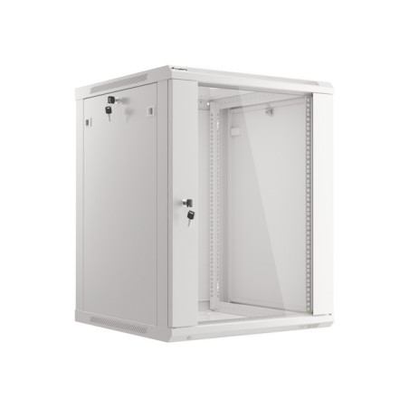 LANBERG 19'' RACKOVÁ SKRIŇA PRO MONTÁŽ NA STENU 15U/600X600 (FLAT PACK) S PROSKLENÝMI DVERAMI ŠEDÁ V2c