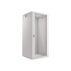 LANBERG RACKOVÁ SKRIŇA 19'' NÁSTENNÁ 27U/600X600 (FLAT PACK) S PRESKLENÝMI DVERAMI ŠEDÁ V2