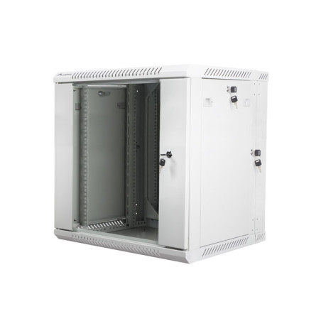 LANBERG RACKOVÁ SKRIŇA 19'' DVOJDIELNA NÁSTENNÁ 12U/600X600 (FLAT PACK) ŠEDÁ