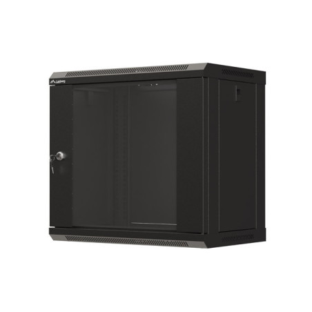 LANBERG 19'' RACKOVÁ SKRIŇA PRO MONTÁŽ NA STENU 9U/540X350 (FLAT PACK) S PROSKLENÝMI DVERMI ČIERNA
