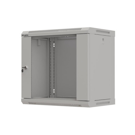 LANBERG 19'' RACKOVÁ SKRIŇA PRO MONTÁŽ NA STENU 9U/540X350 (FLAT PACK) S PROSKLENÝMI DVERAMI ŠEDÁ