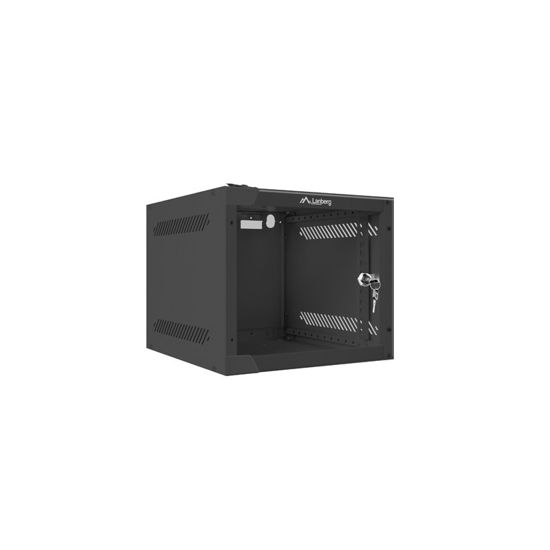 LANBERG RACKOVÁ SKRIŇA 10'' NÁSTENNÁ 4U/280X310 (FLAT PACK) S PRESKLENÝMI DVERMI ČIERNA
