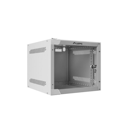 LANBERG RACKOVÁ SKRIŇA 10'' NÁSTENNÁ 4U/280X310 (FLAT PACK) S PRESKLENÝMI DVERMI ŠEDÁ