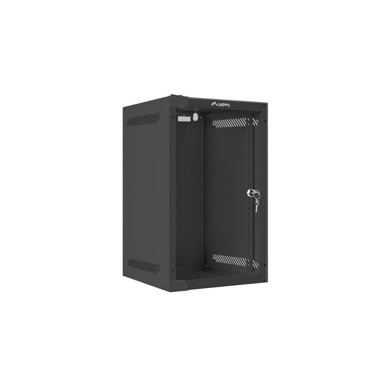 LANBERG RACKOVÁ SKRIŇA 10'' PRO MONTÁŽ NA STENU 9U/280X310 (FLAT PACK) S PROSKLENÝMI DVERAMI ČIERNA