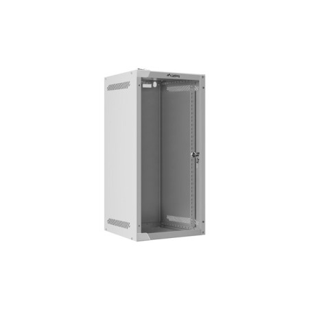 LANBERG RACKOVÁ SKRIŇA 10'' NÁSTENNÁ 12U/280X310 (FLAT PACK) S PRESKLENÝMI DVERAMI ŠEDÁ