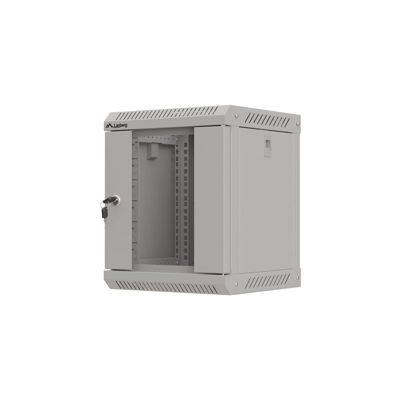 LANBERG RACKOVÁ SKRIŇA 10'' NÁSTENNÁ 6U/300X300 (FLAT PACK) S PRESKLENÝMI DVERAMI ŠEDÁ