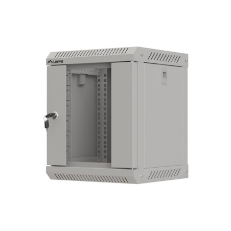 LANBERG RACKOVÁ SKRIŇA 10'' NÁSTENNÁ 6U/300X300 (FLAT PACK) S PRESKLENÝMI DVERAMI ŠEDÁ