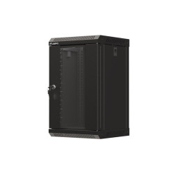 LANBERG RACKOVÁ SKRIŇA 10'' NÁSTENNÁ 9U/300X300 (FLAT PACK) S PRESKLENÝMI DVERMI ČIERNA
