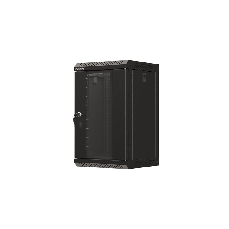 LANBERG RACKOVÁ SKRIŇA 10'' NÁSTENNÁ 9U/300X300 (FLAT PACK) S PRESKLENÝMI DVERMI ČIERNA