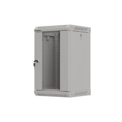 LANBERG RACKOVÁ SKRIŇA 10'' NÁSTENNÁ 9U/300X300 (FLAT PACK) S PRESKLENÝMI DVERAMI ŠEDÁ
