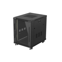 LANBERG INŠTALAČNÝ RACK 19'' 15U 600X800 ČIERNE SKLENENÉ DVERE (PLOCHÉ BALENIE)