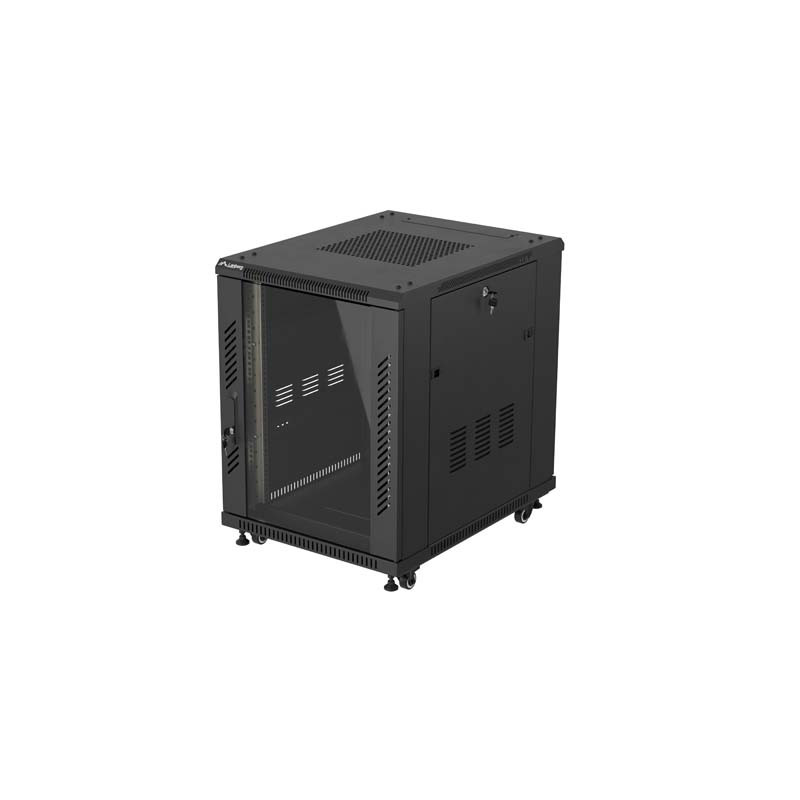 LANBERG INŠTALAČNÝ RACK 19'' 15U 600X800 ČIERNE SKLENENÉ DVERE (PLOCHÉ BALENIE)