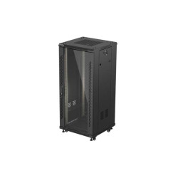 LANBERG 19'' VOĽNE STOJÚCA RACKOVÁ SKRIŇA 27U/600X600 (FLAT PACK) S PRESKLENÝMI DVERAMI ČIERNA