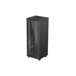 LANBERG 19'' VOĽNE STOJÚCA RACKOVÁ SKRIŇA 32U/600X600 (FLAT PACK) S PRESKLENÝMI DVERAMI ČIERNA