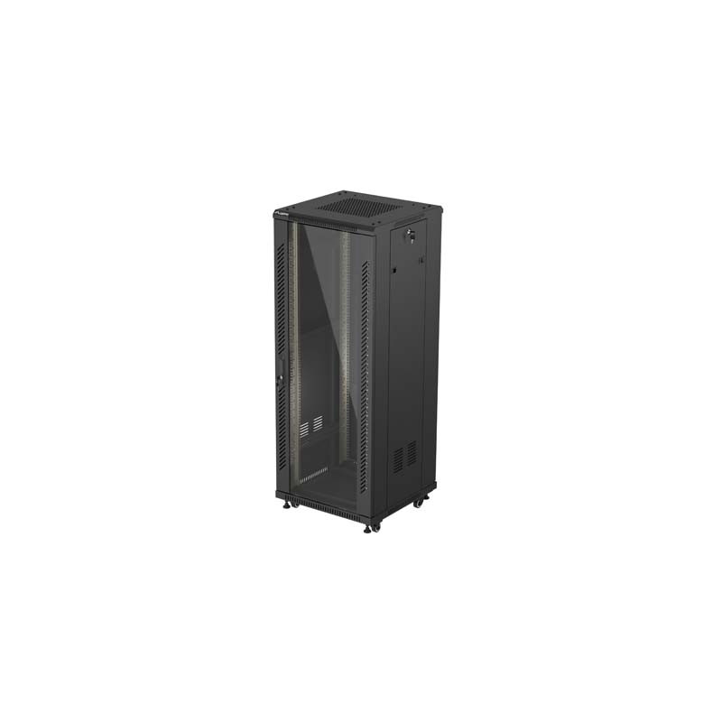 LANBERG 19'' VOĽNE STOJÚCA RACKOVÁ SKRIŇA 32U/600X600 (FLAT PACK) S PRESKLENÝMI DVERAMI ČIERNA