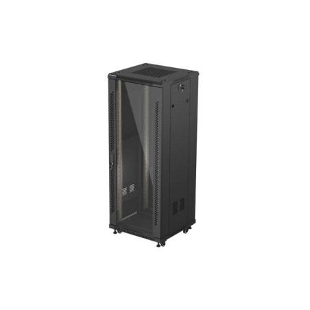 LANBERG 19'' VOĽNE STOJÚCA RACKOVÁ SKRIŇA 32U/600X600 (FLAT PACK) S PRESKLENÝMI DVERAMI ČIERNA