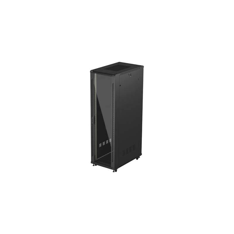 LANBERG INŠTALAČNÝ SKRIŇOVÝ ROZVADEČ 19'' 42U 600X1000 ČIERNE SKLENENÉ DVERE (PLOCHÉ BALENIE)
