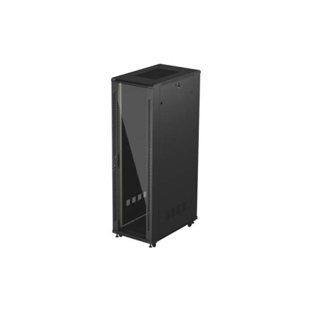 LANBERG INŠTALAČNÝ SKRIŇOVÝ ROZVADEČ 19'' 42U 600X1000 ČIERNE SKLENENÉ DVERE (PLOCHÉ BALENIE)