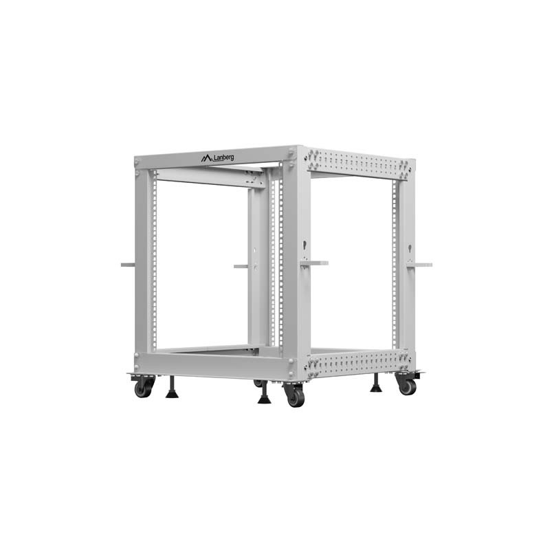 LANBERG OTVORENÝ RACK 19'' 12U 600X600-1100 NASTAVITEĽNÝ ŠEDÝ