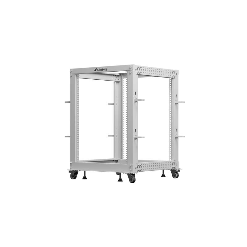 LANBERG OTVORENÝ RACK 19'' 15U 600X600-1100 NASTAVITEĽNÝ ŠEDÝ