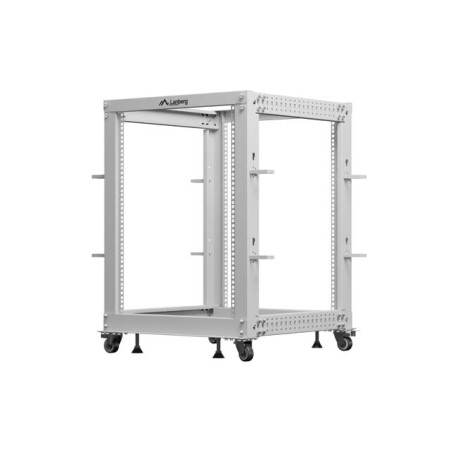 LANBERG OTVORENÝ RACK 19'' 15U 600X600-1100 NASTAVITEĽNÝ ŠEDÝ