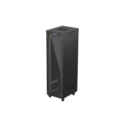 LANBERG 19'' VOĽNE STOJÚCA RACKOVÁ SKRIŇA 42U/600X800 (FLAT PACK) S PRESKLENÝMI DVERAMI LCD ČIERNA