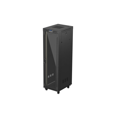 LANBERG 19'' VOĽNE STOJÚCA RACKOVÁ SKRIŇA 42U/600X800 (FLAT PACK) S PRESKLENÝMI DVERAMI LCD ČIERNA