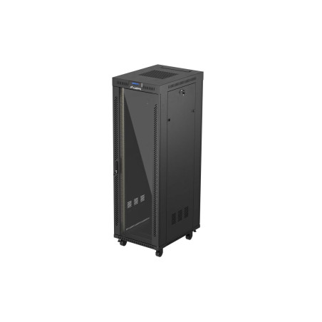 LANBERG 19'' VOĽNE STOJÚCA RACKOVÁ SKRIŇA 37U/600X800 (FLAT PACK) S PRESKLENÝMI DVERAMI LCD ČIERNA