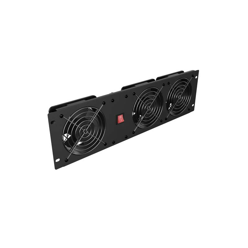 VERTIKÁLNY VENTILAČNÝ PANEL 19'' 3U PRO RACK TRI VENTILÁTORY 230V ČIERNY LANBERG