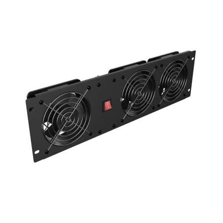 VERTIKÁLNY VENTILAČNÝ PANEL 19'' 3U PRO RACK TRI VENTILÁTORY 230V ČIERNY LANBERG