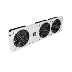 VERTIKÁLNY VENTILAČNÝ PANEL 19'' 3U PRO RACK TRI VENTILÁTORY 230V ŠEDÝ LANBERG