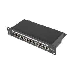PATCH PANEL 12PORT 1U 10'' CAT.5E FTP TIENENÉ ČIERNY LANBERG