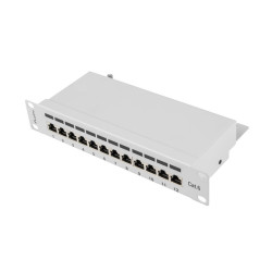 PATCH PANEL 12PORT 1U 10'' CAT.6 FTP TIENENÝ ŠEDÝ LANBERG