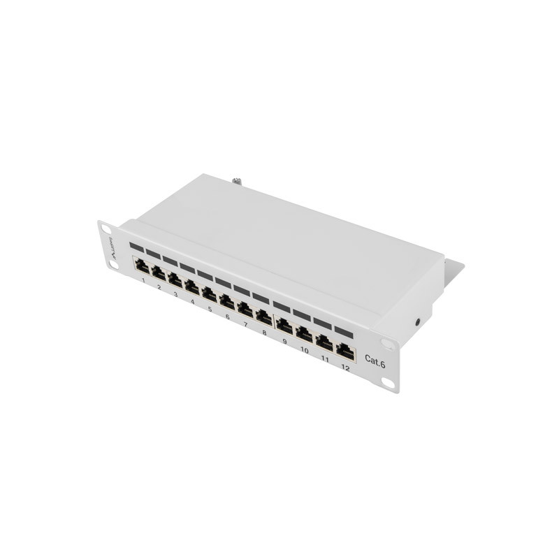 PATCH PANEL 12PORT 1U 10'' CAT.6 FTP TIENENÝ ŠEDÝ LANBERG