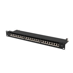 PATCH PANEL 24 PORTOV 1U 19'' CAT.7 FTP TIENENÉ ČIERNY LANBERG
