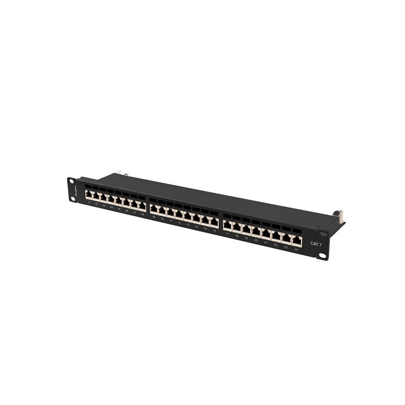 PATCH PANEL 24 PORTOV 1U 19'' CAT.7 FTP TIENENÉ ČIERNY LANBERG