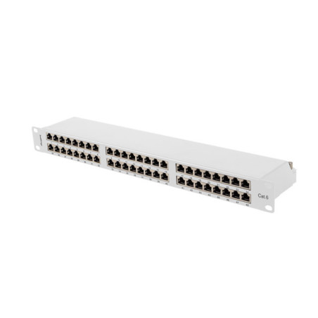 PATCH PANEL 48 PORTOV 1U 19'' CAT.6 FTP TIENENÝ ŠEDÝ LANBERG