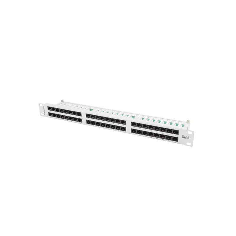 PATCH PANEL 48 PORTOV 1U 19'' CAT.6 UTP ŠEDÝ LANBERG