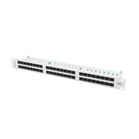 PATCH PANEL 48 PORTOV 1U 19'' CAT.6 UTP ŠEDÝ LANBERG