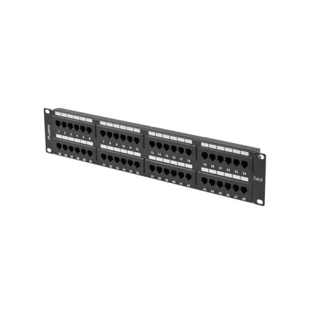 PATCH PANEL 48 PORTOV 2U 19'' CAT.6 UTP ČIERNY LANBERG