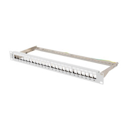 PATCH PANEL PRÁZDNÝ 24 PORTOV 1U 19'' FTP PRO MODULY KEYSTONE ŠEDÝ LANBERG